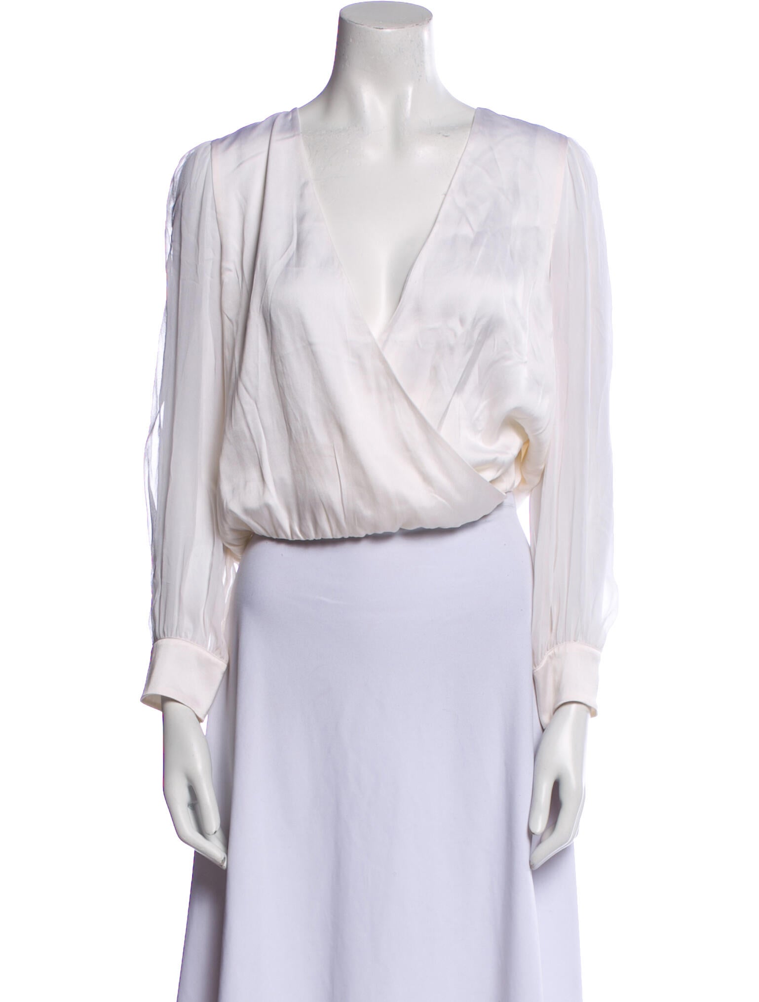 Alice + Olivia Silk V-Neck Crop Top