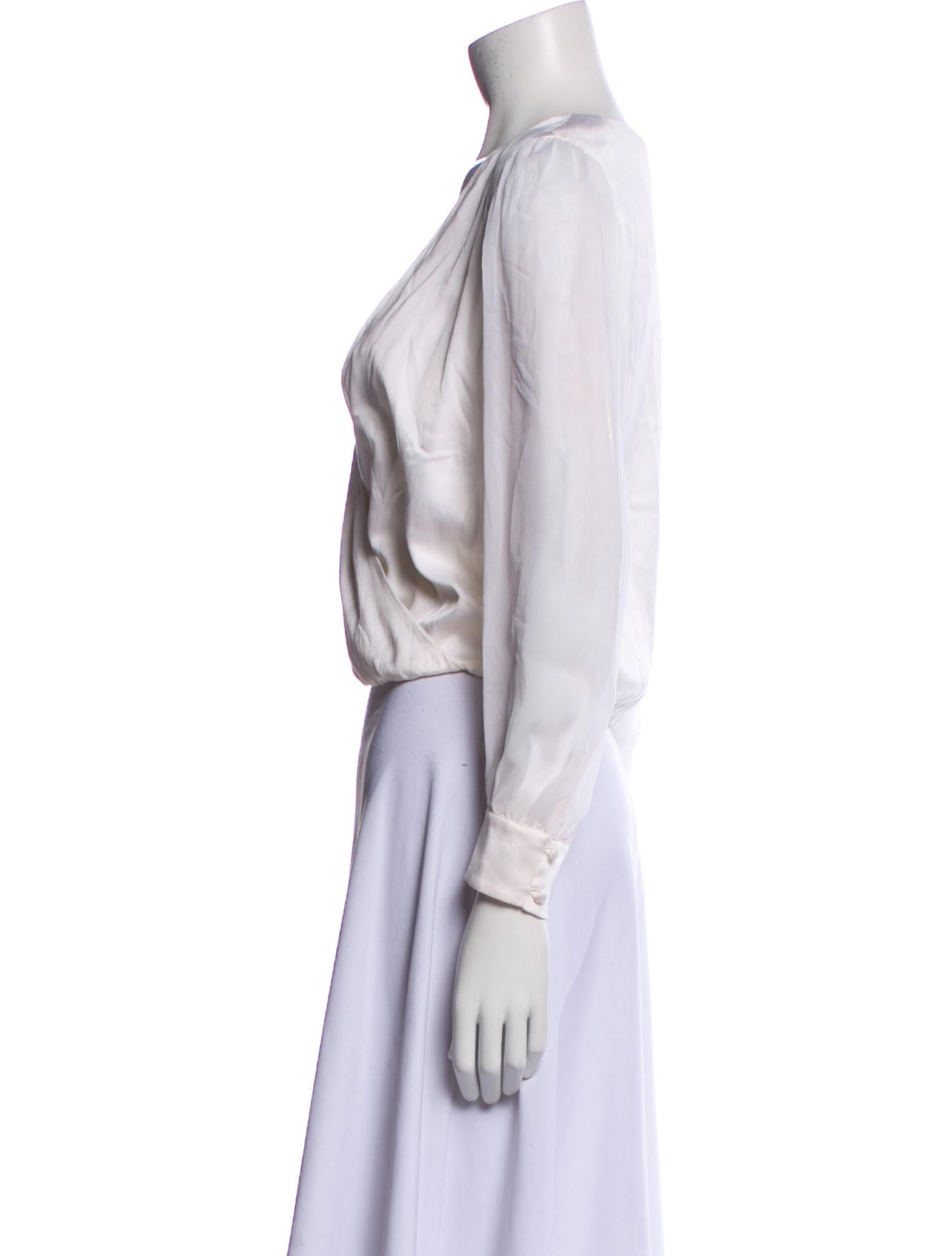 Alice + Olivia Silk V-Neck Crop Top