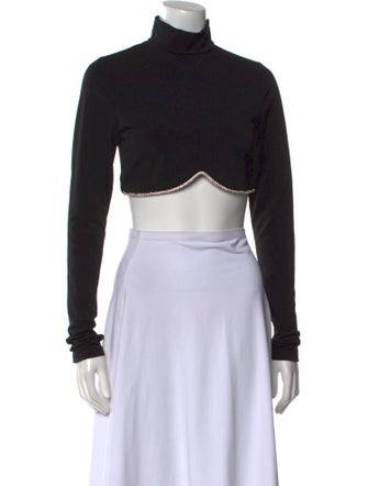 Alice + Olivia Turtleneck Long Sleeve Crop Top