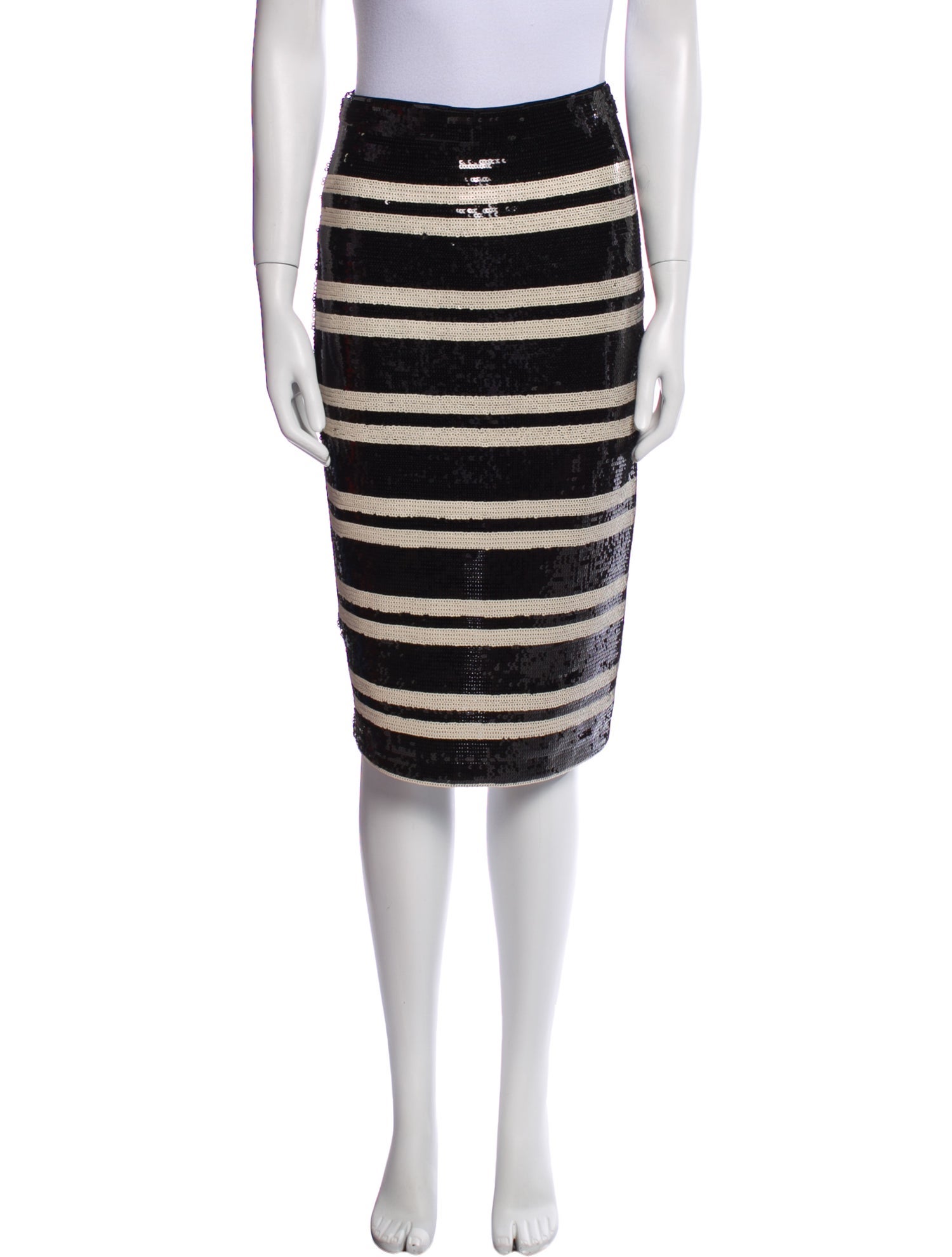 Alice + Olivia Striped Knee-Length Skirt