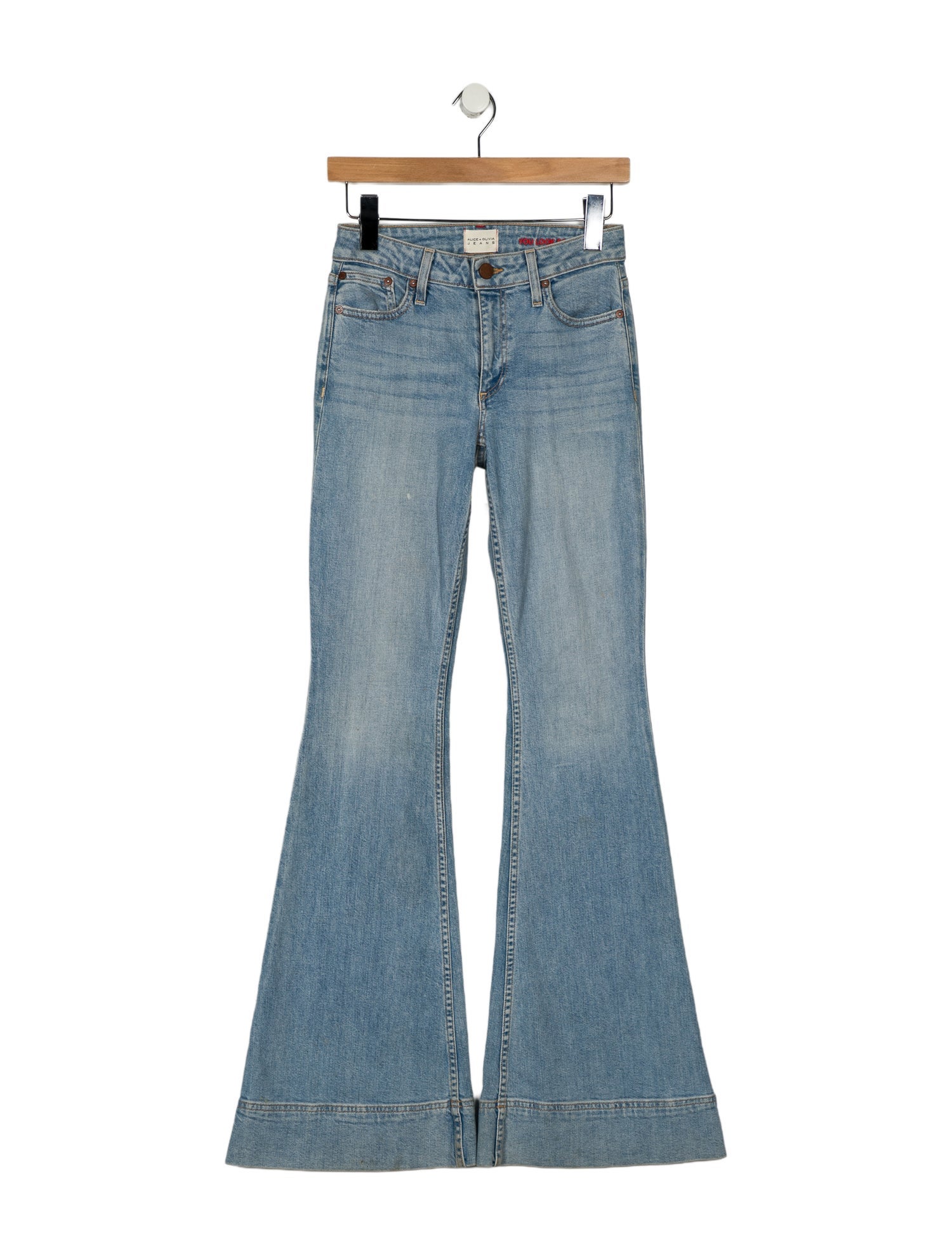 Alice + Olivia Mid-Rise Wide Leg Jeans