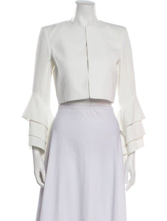 Alice + Olivia Crew Neck Three-Quarter Sleeve Crop Top