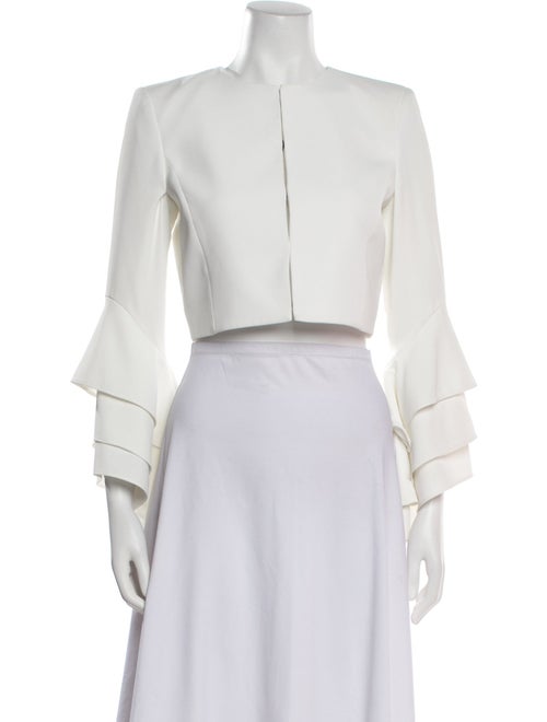 Alice + Olivia Crew Neck Three-Quarter Sleeve Crop Top