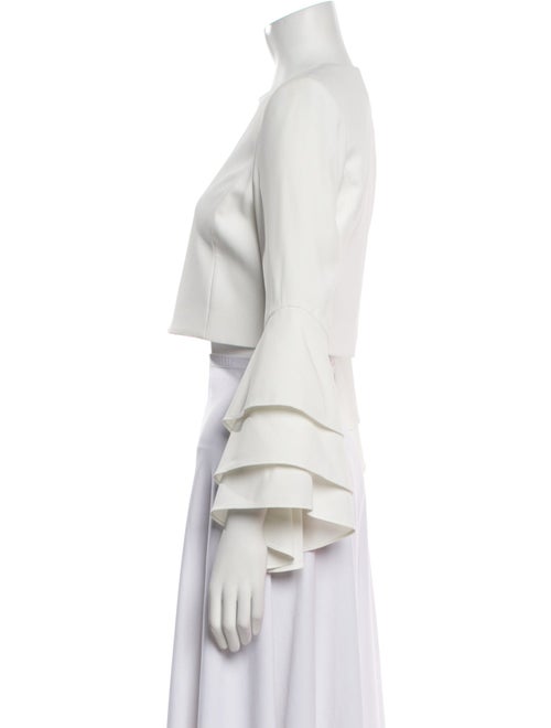 Alice + Olivia Crew Neck Three-Quarter Sleeve Crop Top