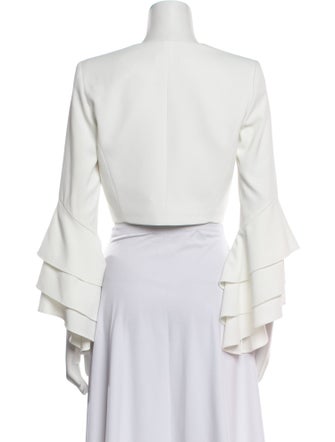 Alice + Olivia Crew Neck Three-Quarter Sleeve Crop Top