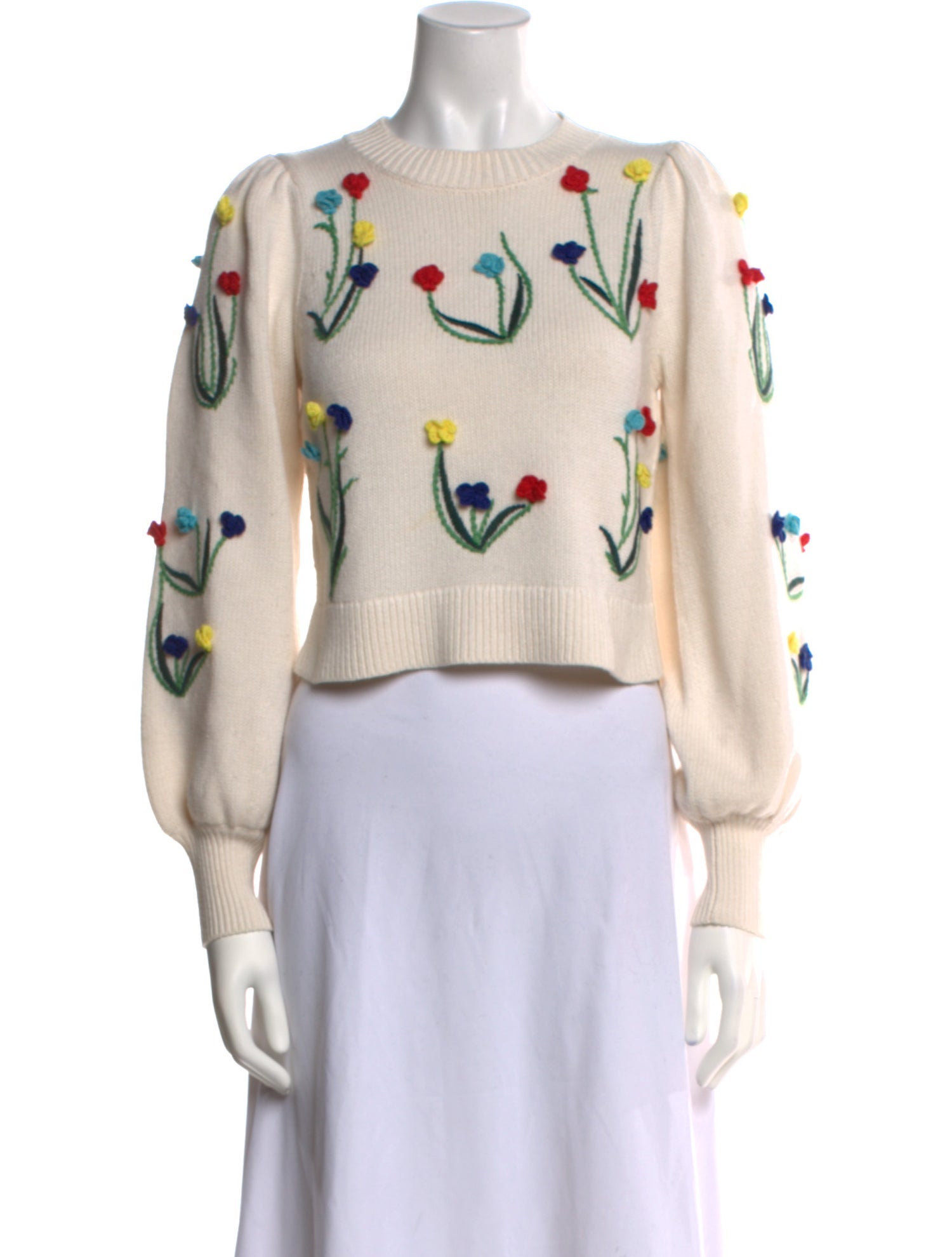 Alice + Olivia Floral Print Crew Neck Sweater