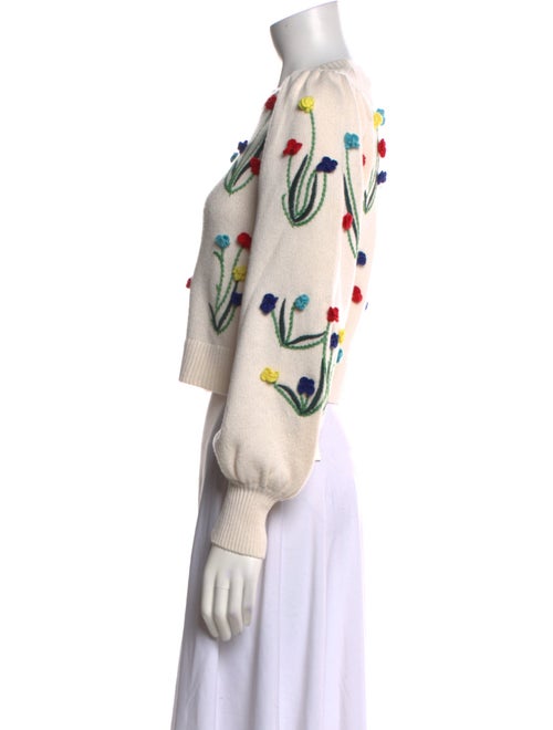 Alice + Olivia Floral Print Crew Neck Sweater