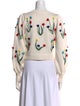 Alice + Olivia Floral Print Crew Neck Sweater