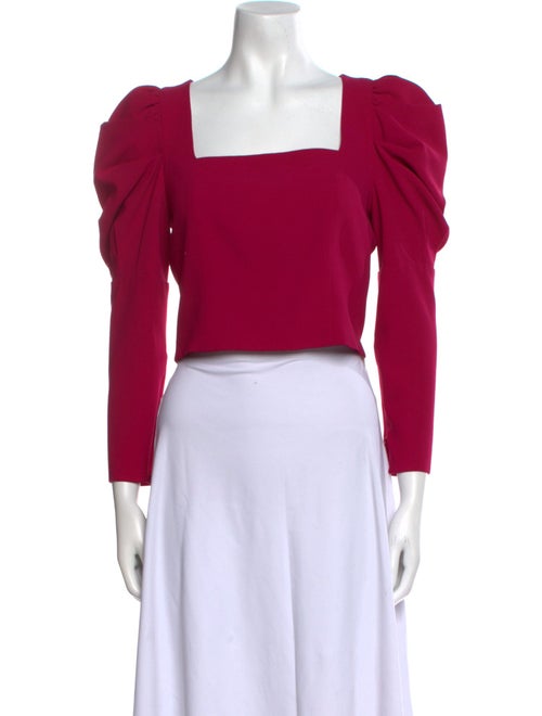 Alice + Olivia Square Neckline Long Sleeve Crop Top