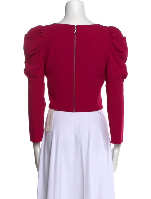 Alice + Olivia Square Neckline Long Sleeve Crop Top