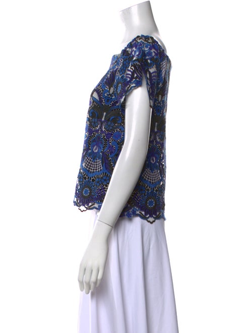 Alice + Olivia Lace Pattern Square Neckline Crop Top