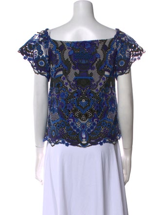 Alice + Olivia Lace Pattern Square Neckline Crop Top