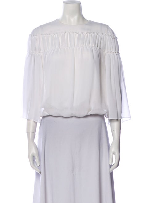 Alice + Olivia Off-The-Shoulder Three-Quarter Sleeve Crop Top