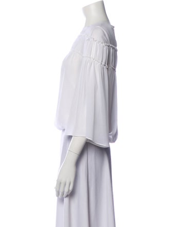 Alice + Olivia Off-The-Shoulder Three-Quarter Sleeve Crop Top