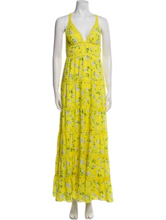 Alice + Olivia Floral Print Long Dress