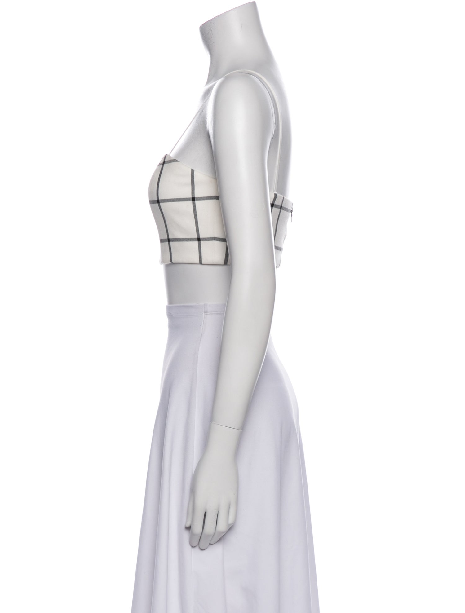 Alice + Olivia Plaid Print Square Neckline Crop Top