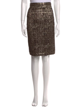 Alice + Olivia Tweed Pattern Knee-Length Skirt