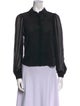 Alice + Olivia Silk Long Sleeve Button-Up Top