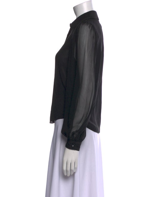 Alice + Olivia Silk Long Sleeve Button-Up Top