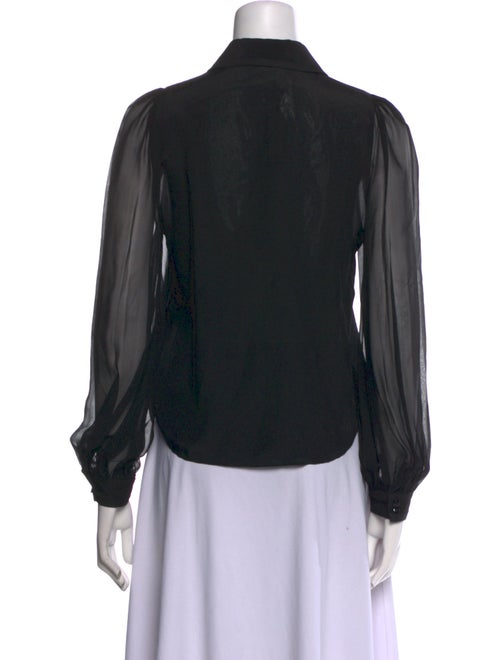 Alice + Olivia Silk Long Sleeve Button-Up Top