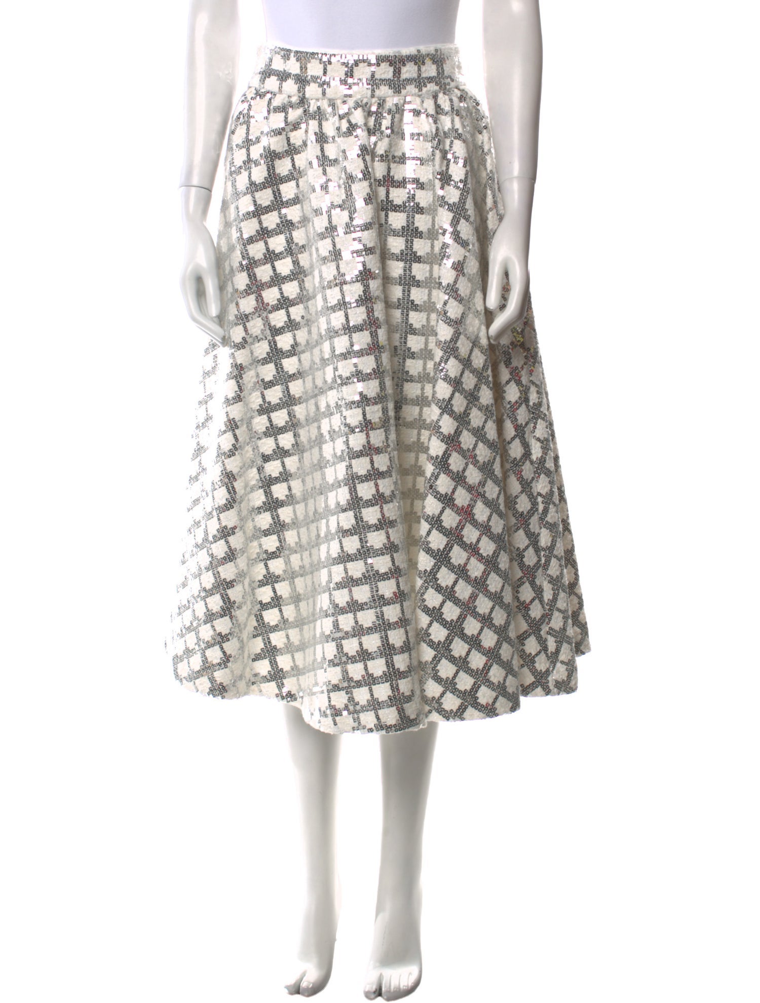 Alice + Olivia Plaid Print Midi Length Skirt w/ Tags