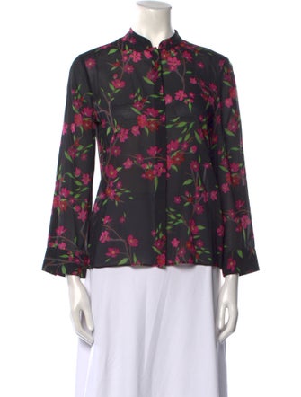 Alice + Olivia Silk Floral Print Blouse