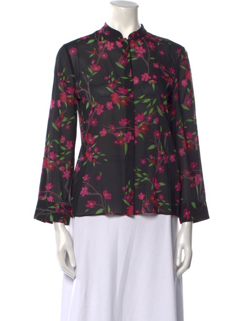 Alice + Olivia Silk Floral Print Blouse