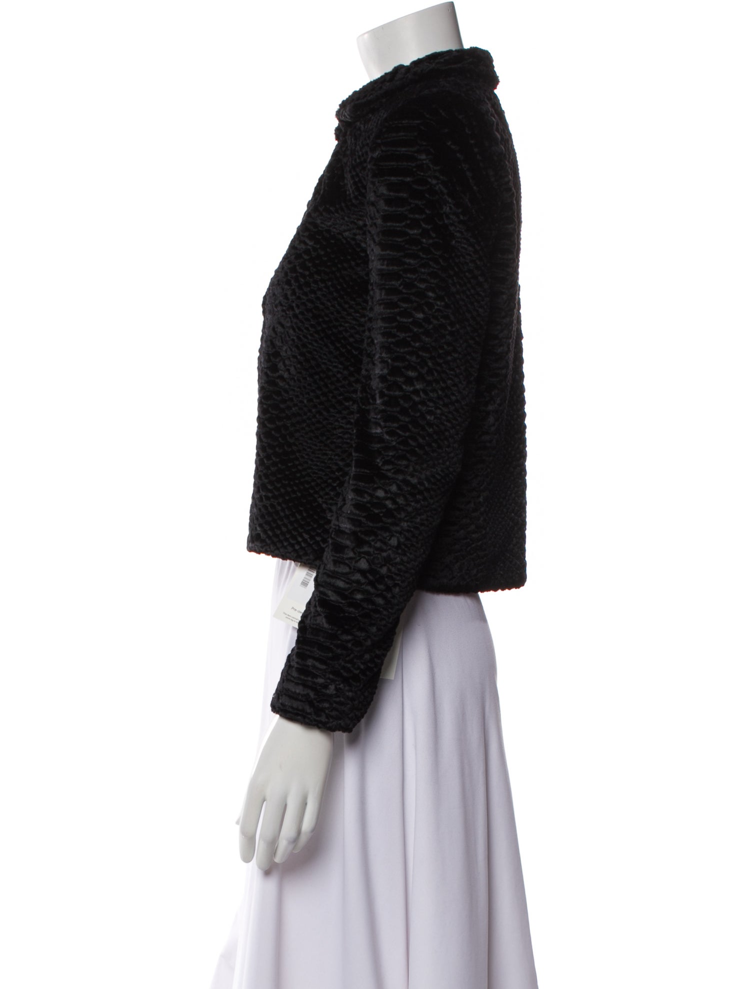 Alice + Olivia Faux Fur Tweed Pattern Jacket