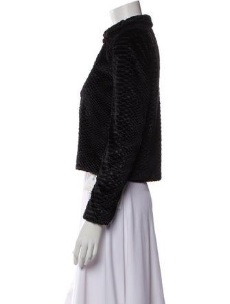 Alice + Olivia Faux Fur Tweed Pattern Jacket