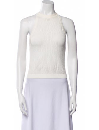 Alice + Olivia Crew Neck Sleeveless Crop Top