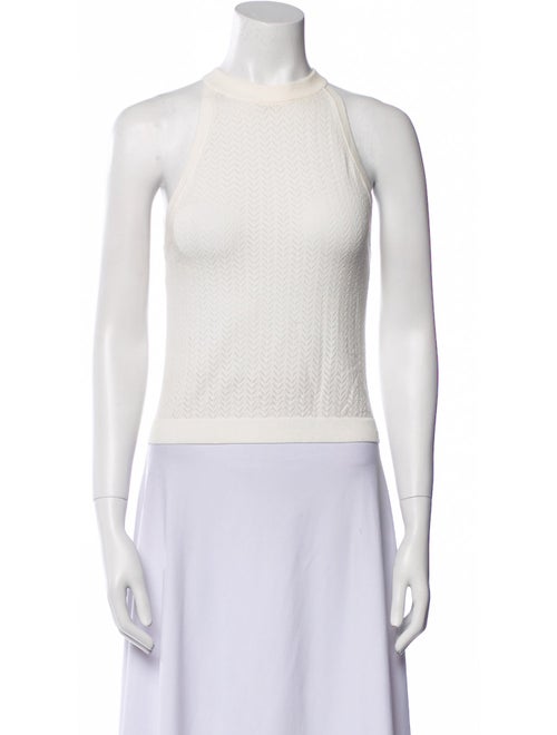Alice + Olivia Crew Neck Sleeveless Crop Top