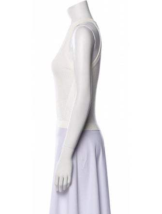 Alice + Olivia Crew Neck Sleeveless Crop Top