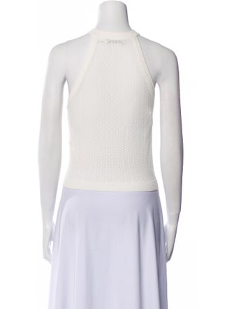 Alice + Olivia Crew Neck Sleeveless Crop Top