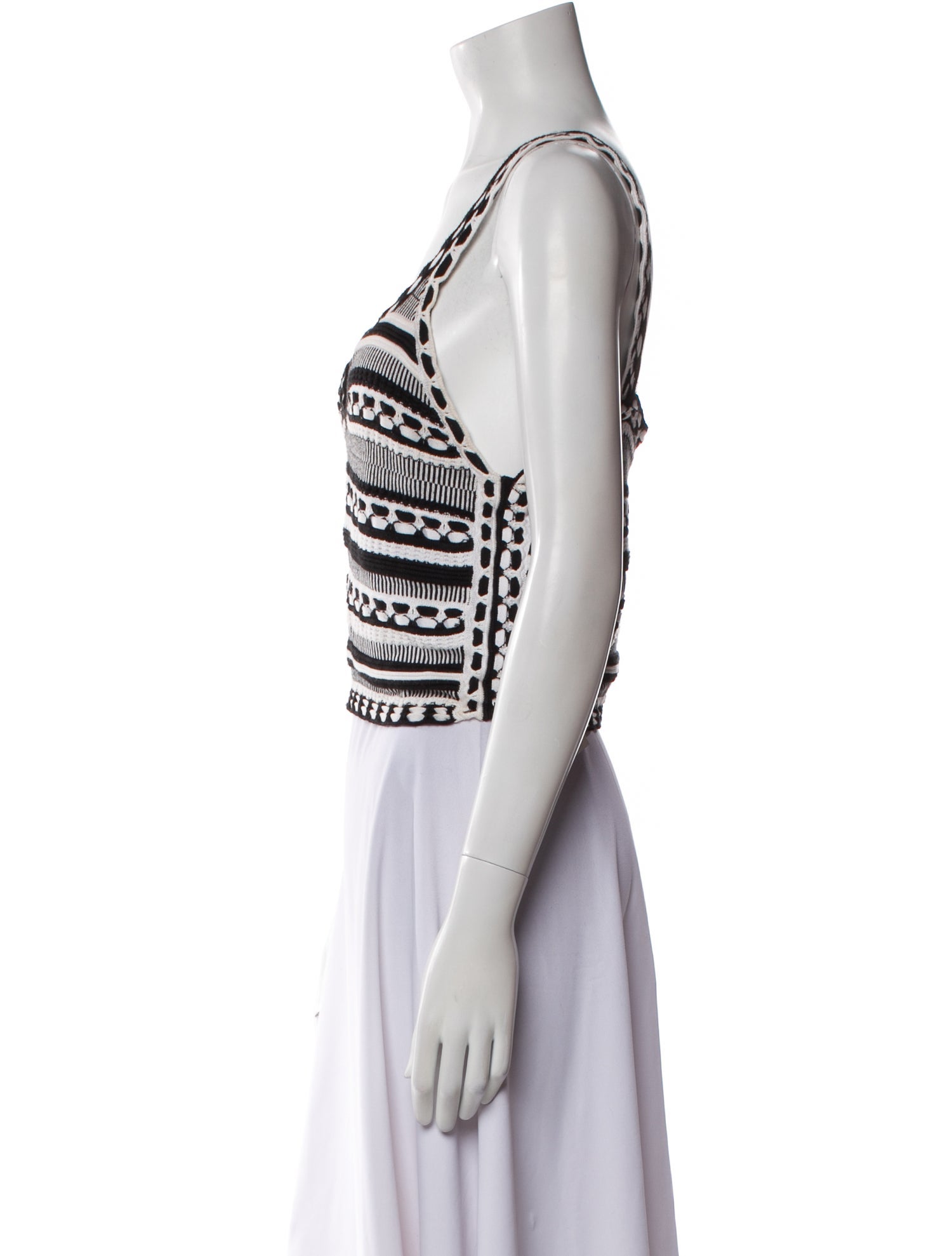 Alice + Olivia Striped V-Neck Crop Top