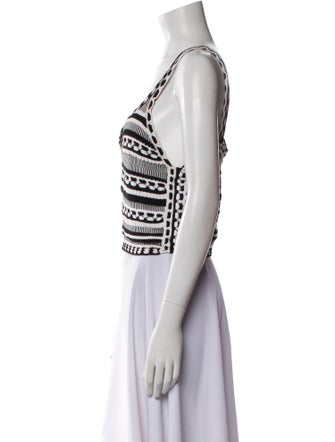 Alice + Olivia Striped V-Neck Crop Top