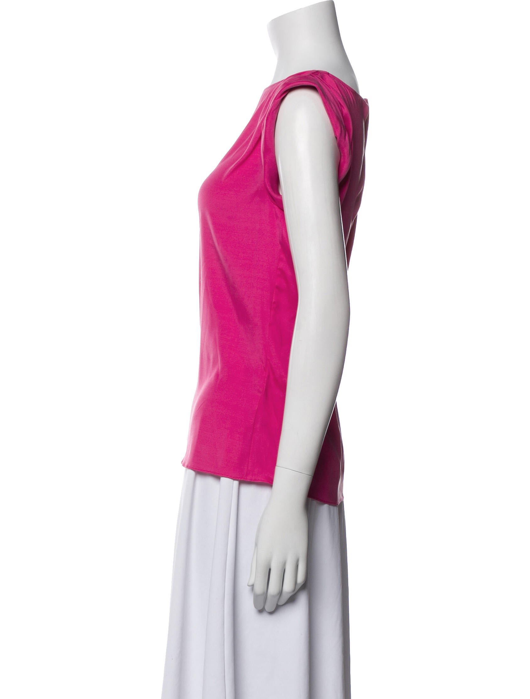 Alice + Olivia Silk Bateau Neckline Blouse