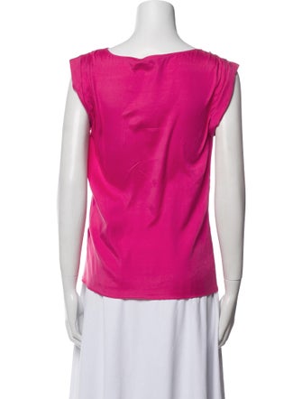 Alice + Olivia Silk Bateau Neckline Blouse