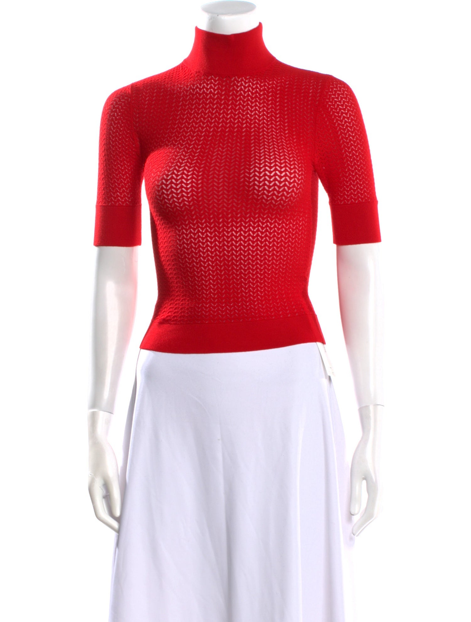 Alice + Olivia Turtleneck Short Sleeve Crop Top