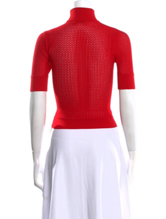 Alice + Olivia Turtleneck Short Sleeve Crop Top