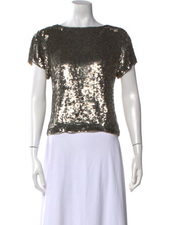 Alice + Olivia Linen Bateau Neckline Top