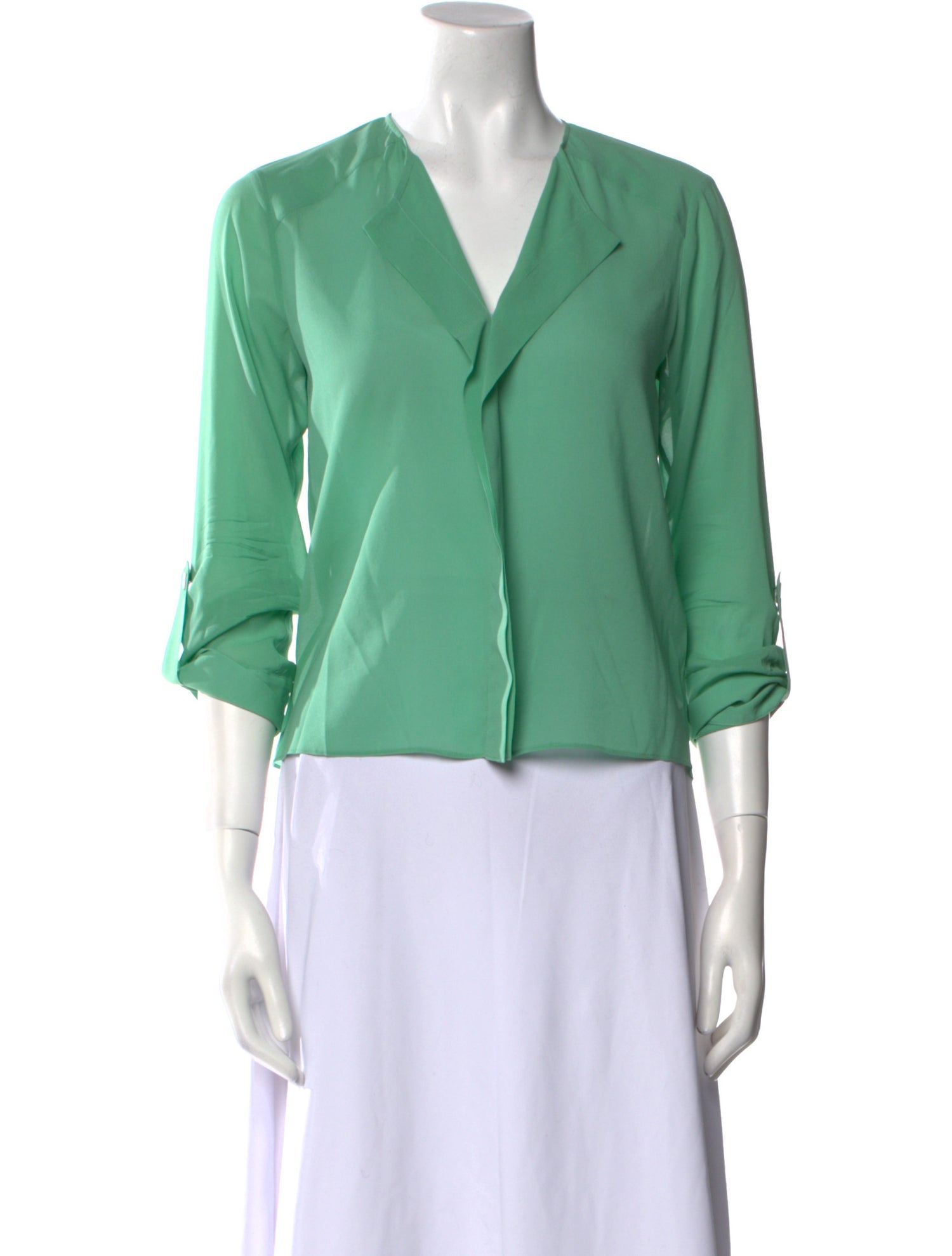 Alice + Olivia Silk V-Neck Blouse