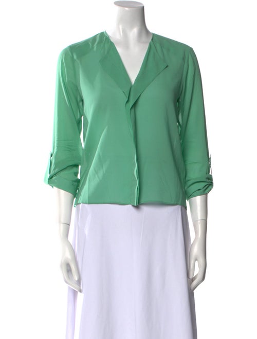 Alice + Olivia Silk V-Neck Blouse