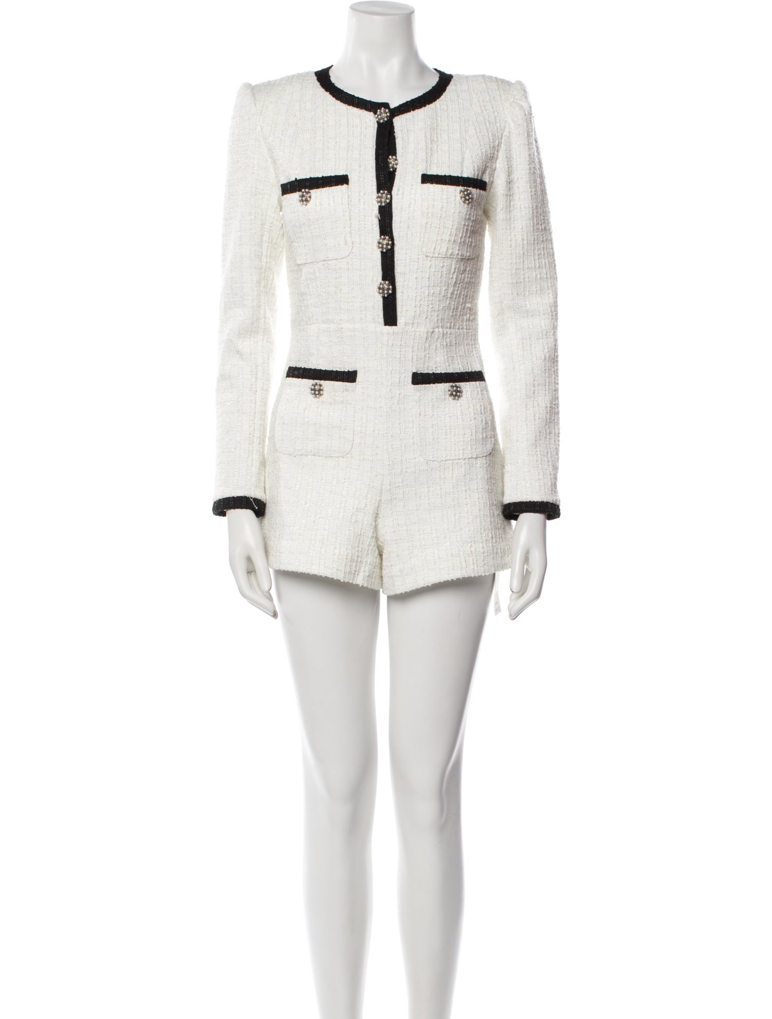 Alice + Olivia Colorblock Pattern Crew Neck Romper w/ Tags