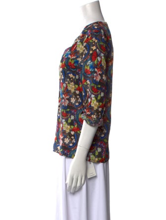 Alice + Olivia Silk Floral Print Blouse