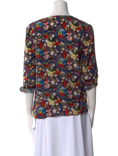 Alice + Olivia Silk Floral Print Blouse