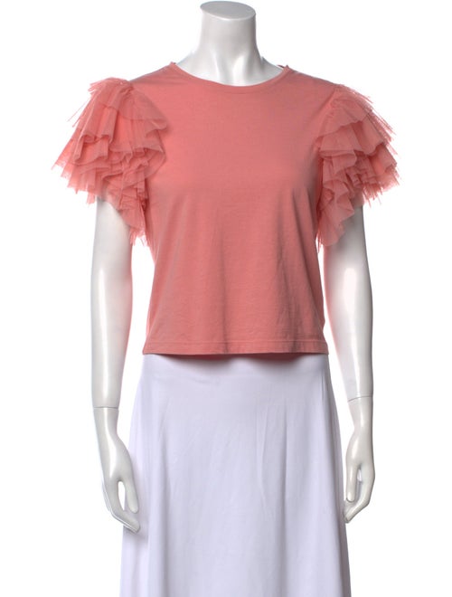 Alice + Olivia Scoop Neck Short Sleeve Crop Top