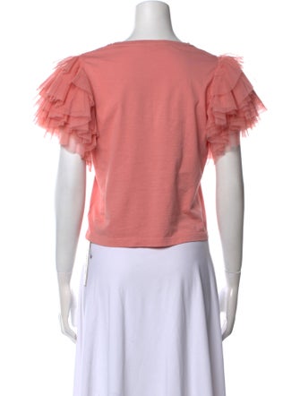 Alice + Olivia Scoop Neck Short Sleeve Crop Top