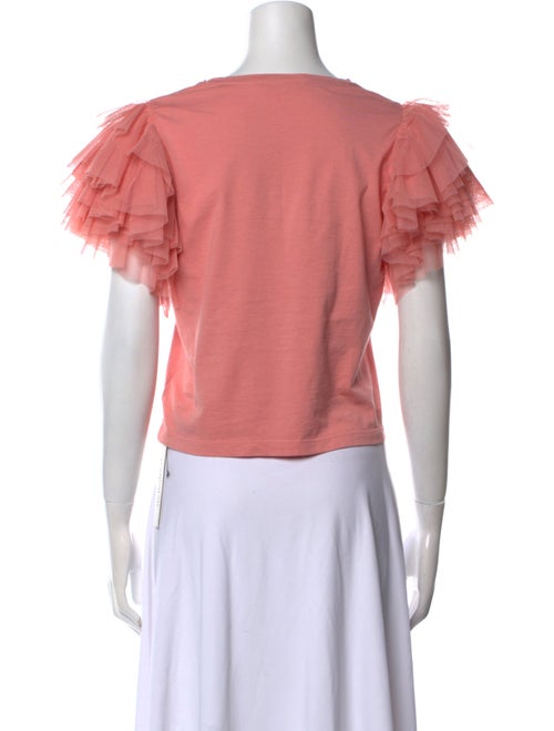 Alice + Olivia Scoop Neck Short Sleeve Crop Top