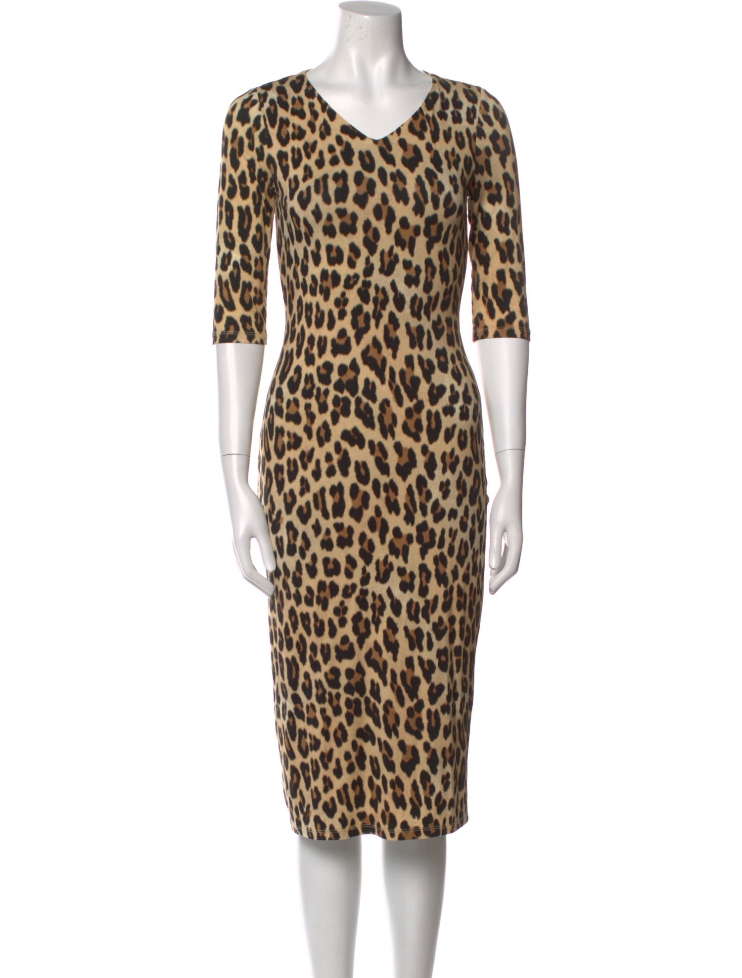 Alice + Olivia Animal Print Midi Length Dress