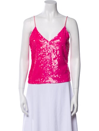 Alice + Olivia Printed V-Neck Top